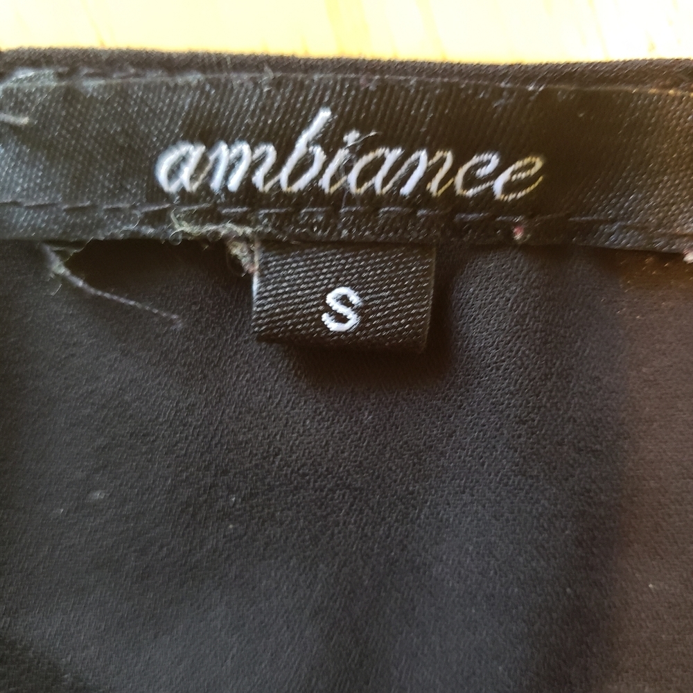 Ambiance Black Fitted Wrap Bell Sleeve Top Size Small - Picture 6 of 15